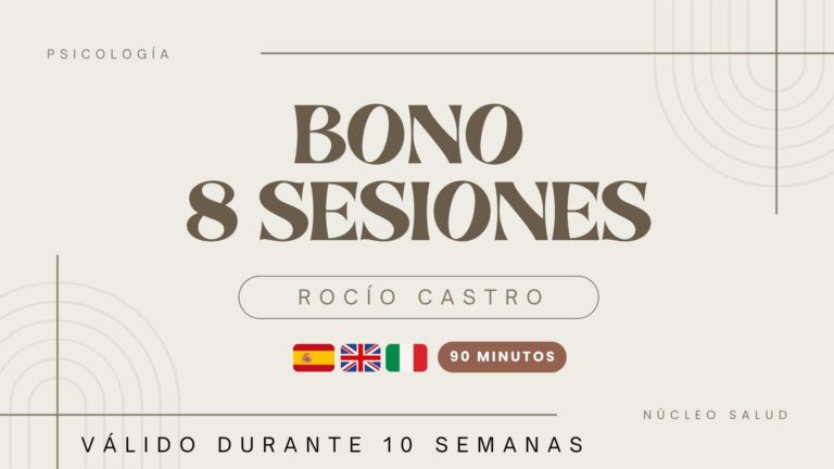 8 Sesiones 90 minutos de Intervención y terapia psicológica